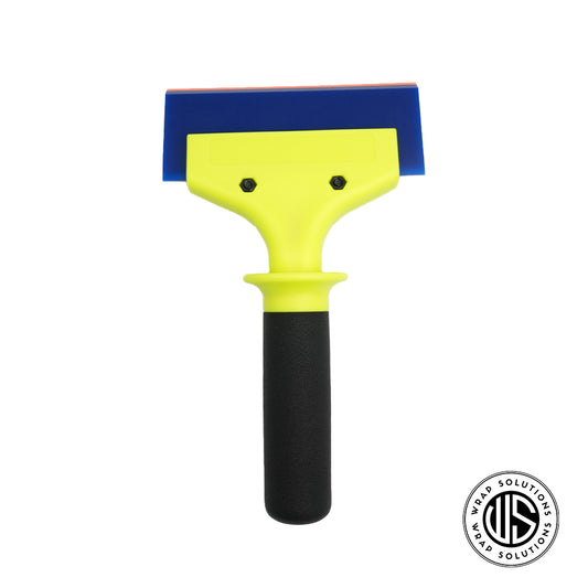 4 inch Short Handle Tint Squeegee Blue/Orange